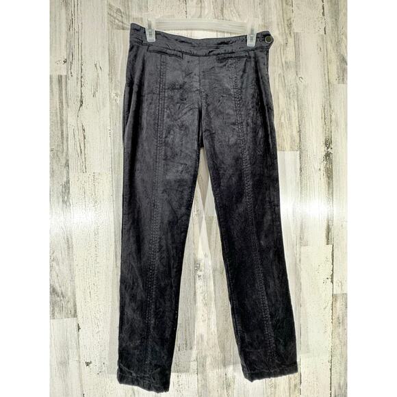 Anthropologie Velvet Ankle Pants The Essential Slim Size 0 (27x27) Black Skinny - Picture 1 of 11